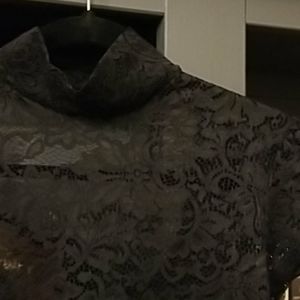 Express Open Back High Neck Lace Top